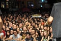 Headbanging crowd at a rock concert